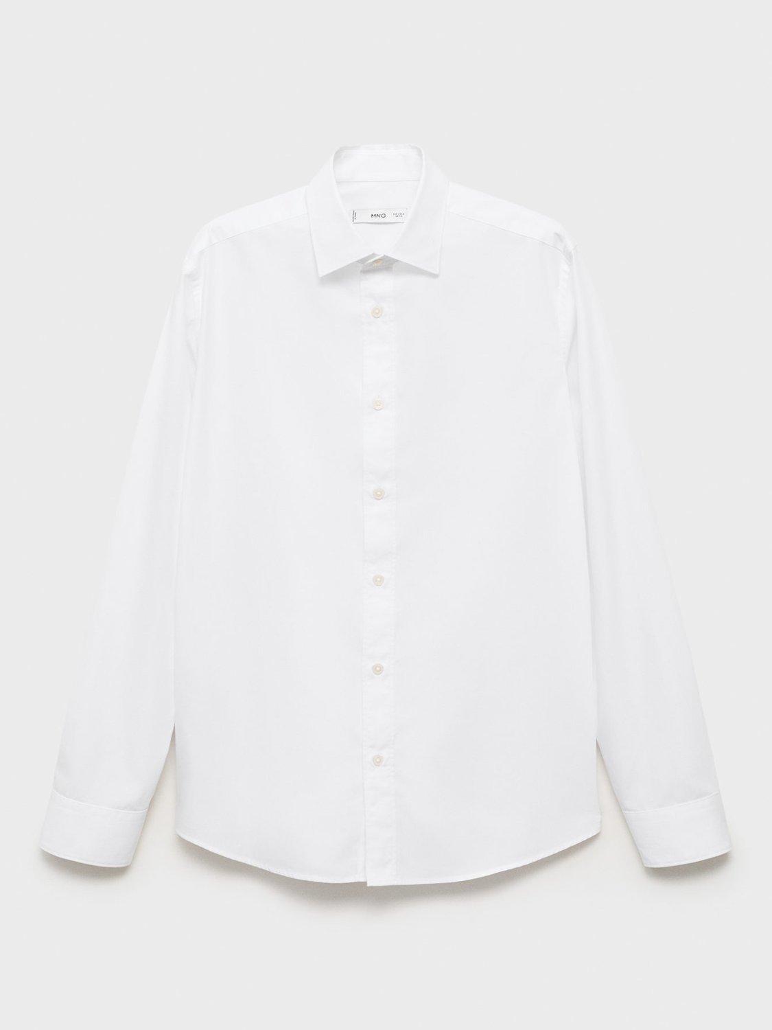 Product image 3 of 8, which shows Mango Play Cotton Regular Fit Shirt, White, XS