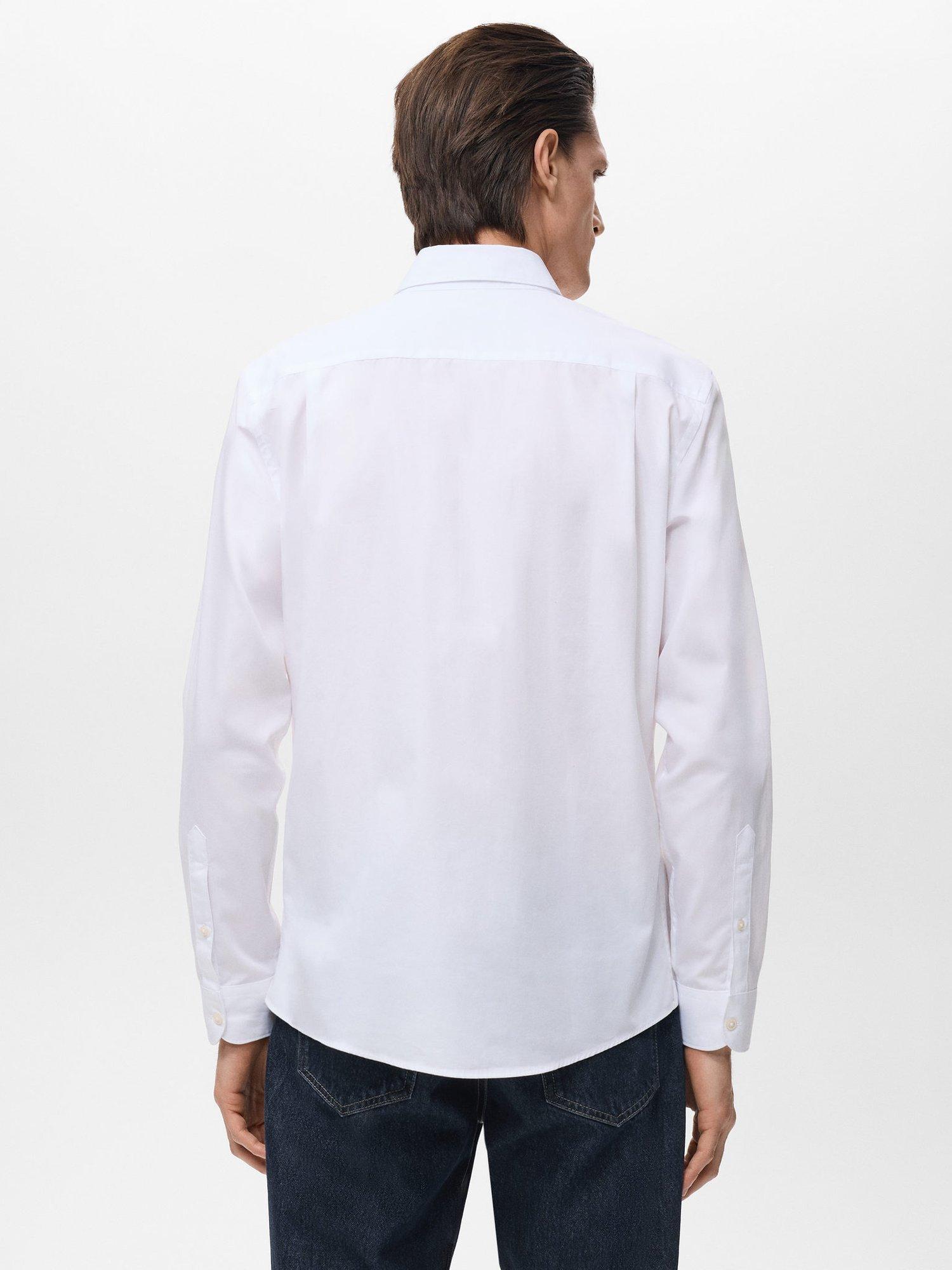 Product image 4 of 8, which shows Mango Play Cotton Regular Fit Shirt, White, XS
