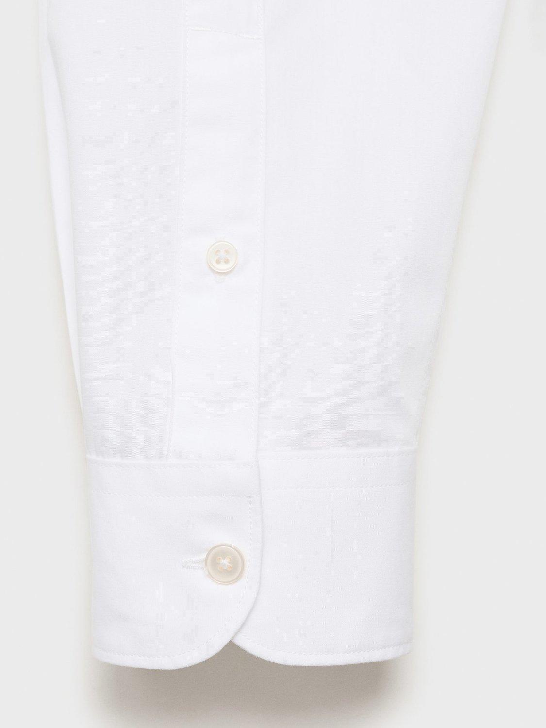 Product image 5 of 8, which shows Mango Play Cotton Regular Fit Shirt, White, XS