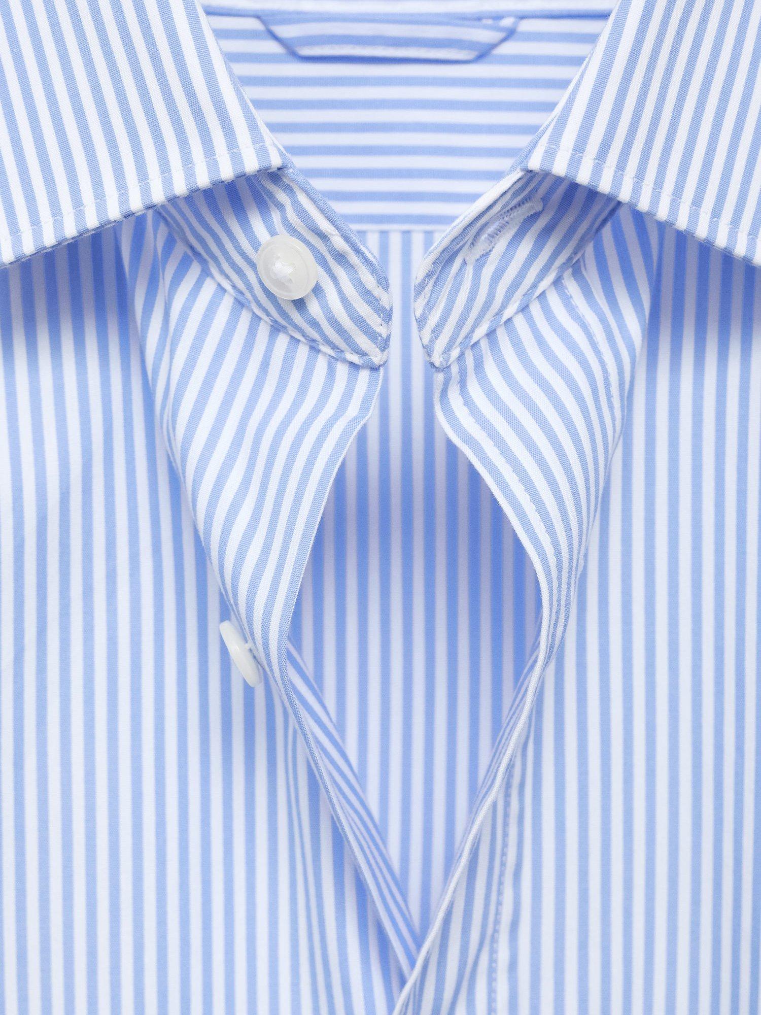 Product image 8 of 8, which shows Mango Playr Cotton Regular Fit Stripe Shirt, Lt-pastel Blue, S