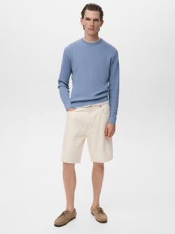 Mango Antigua Crew Neck Jumper - view 2, Pastel Blue