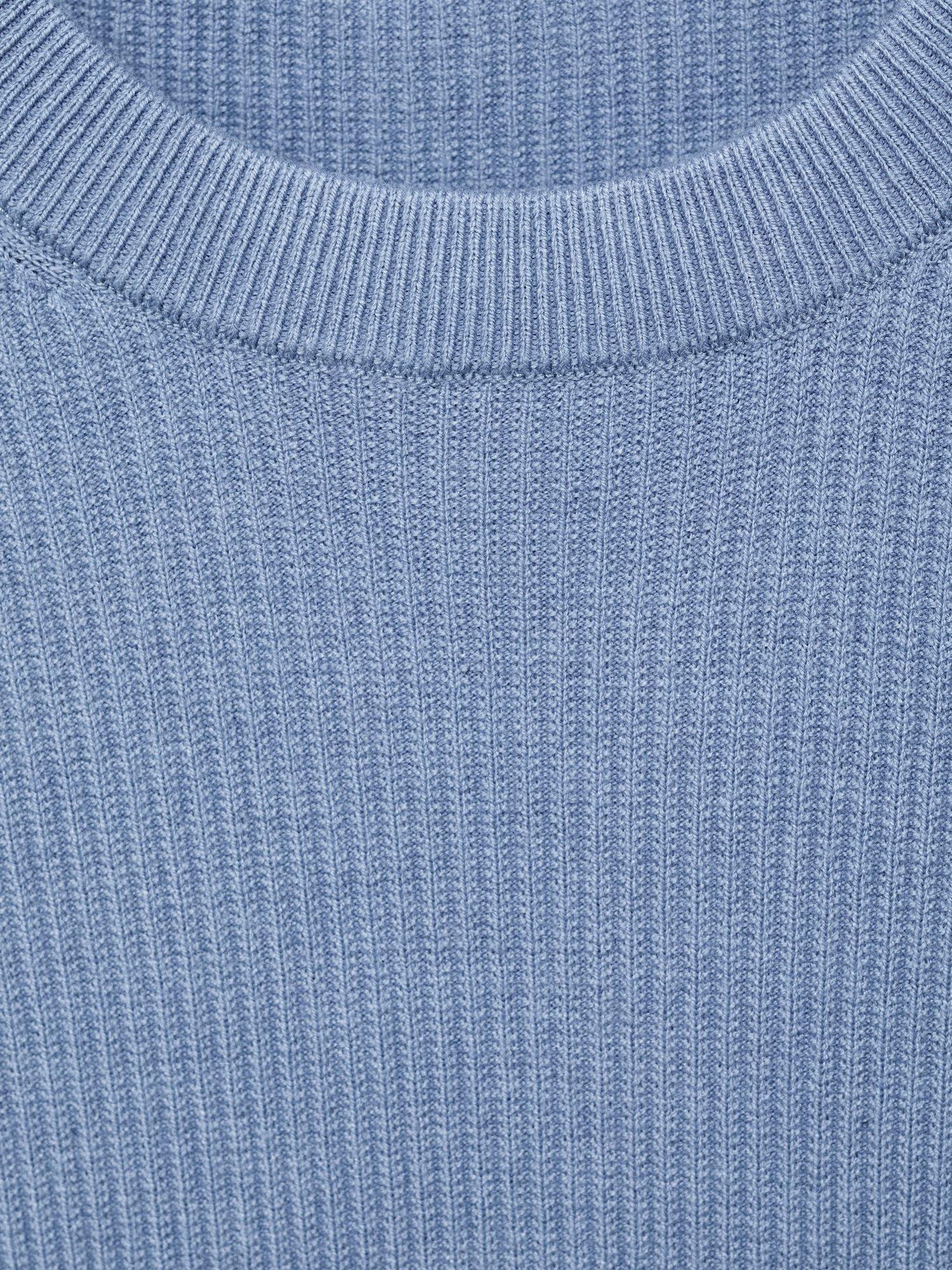 Product image 8 of 8, which shows Mango Antigua Crew Neck Jumper, Pastel Blue, S
