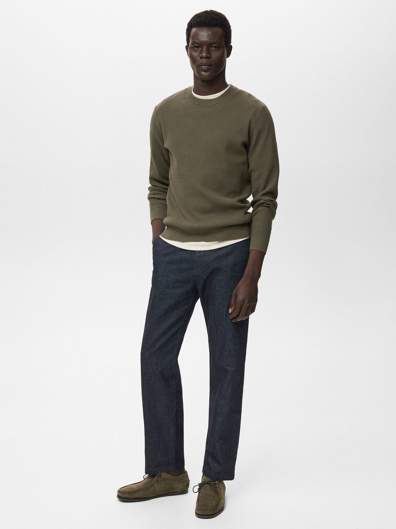 Product image 2 of 8, which shows Mango Antigua Crew Neck Jumper, Dark Green, M