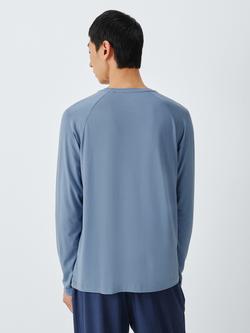 John Lewis Long Sleeve Jersey Lounge Top, Blue Light - view 2, Blue Light