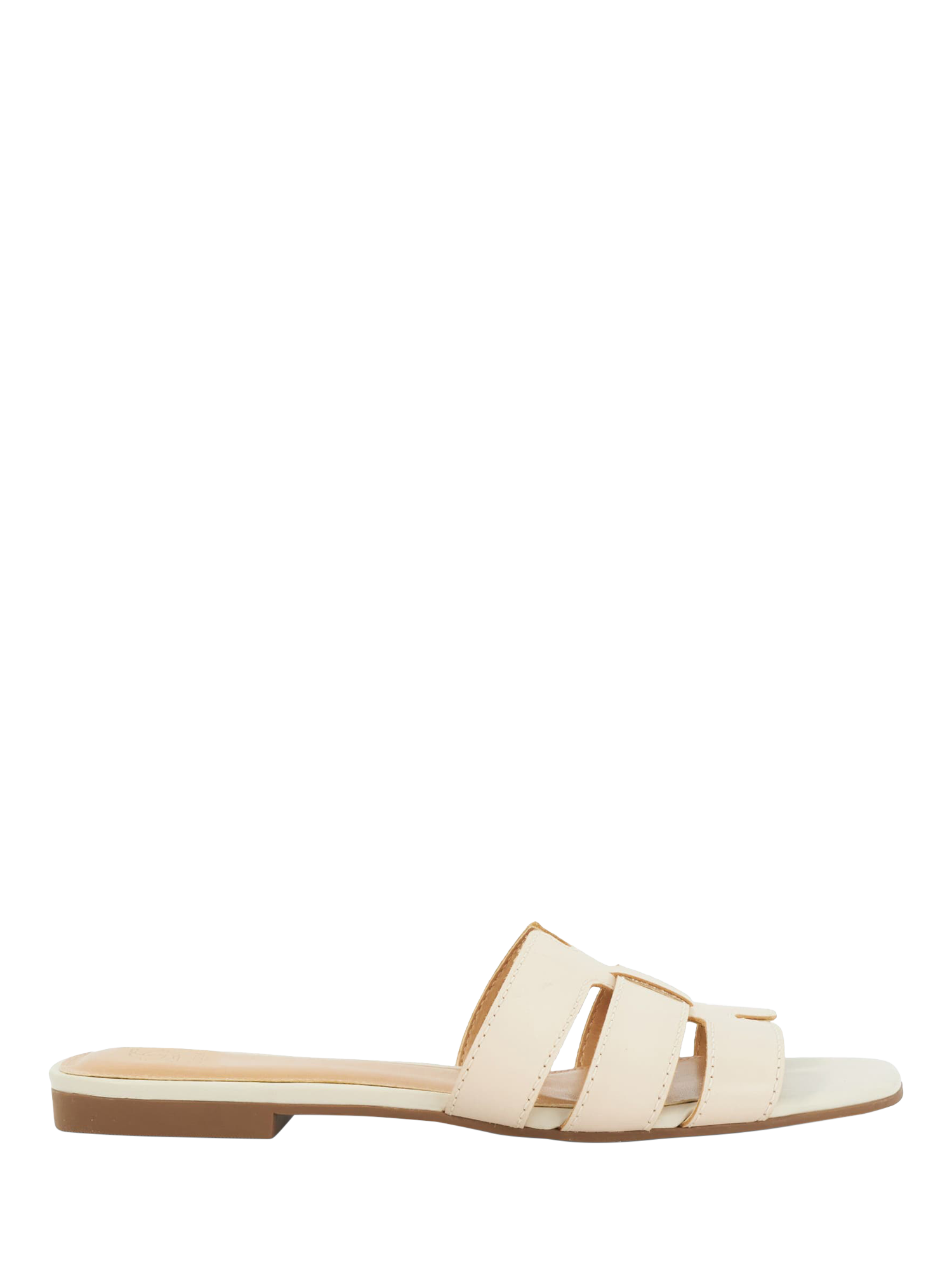 Product image 1 of 5, which shows Dune London Layyla Leather Sliders, Ecru, EU36