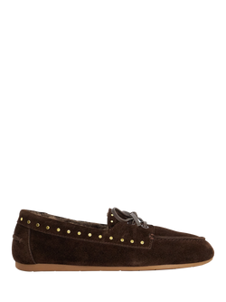Dune London Gracefull Fur Lined Suede Loafers, Brown, Brown