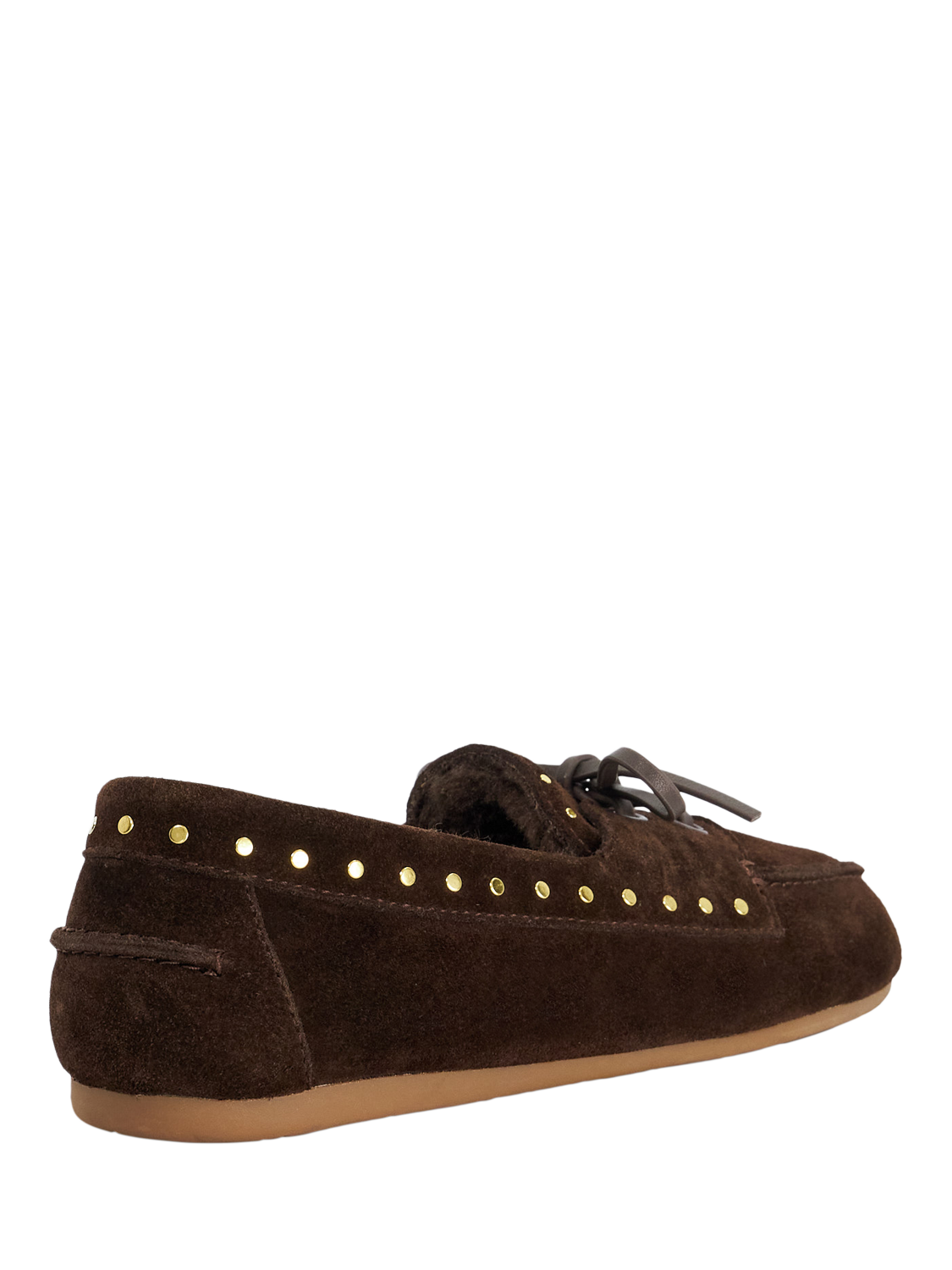 Product image 5 of 6, which shows Dune London Gracefull Fur Lined Suede Loafers, Brown, EU36