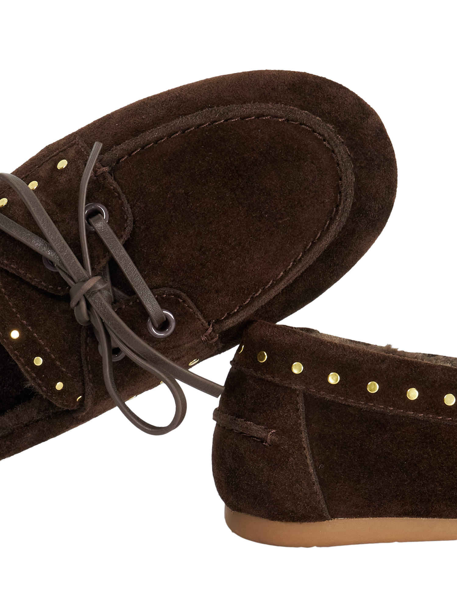 Product image 6 of 6, which shows Dune London Gracefull Fur Lined Suede Loafers, Brown, EU36