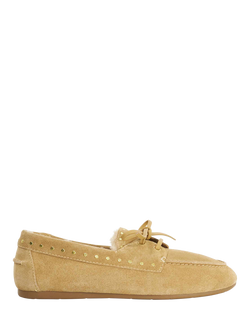 Dune London Gracefull Fur Lined Suede Loafers, Sand, Sand