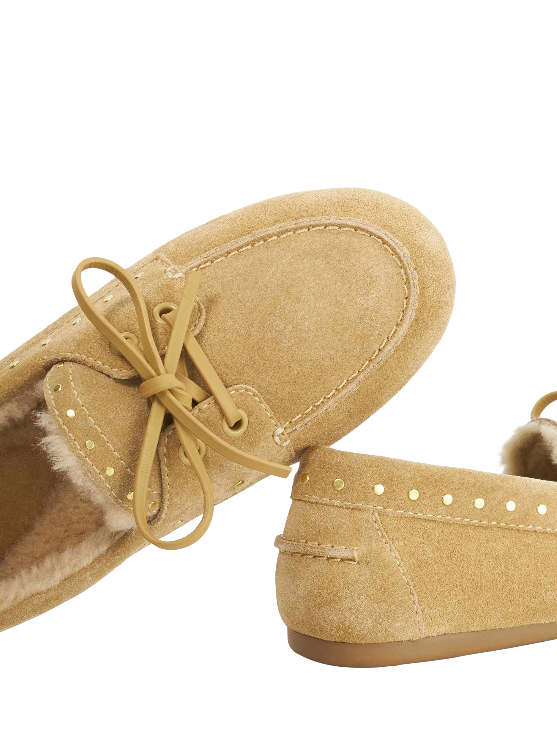 Product image 5 of 5, which shows Dune London Gracefull Fur Lined Suede Loafers, Sand, EU36