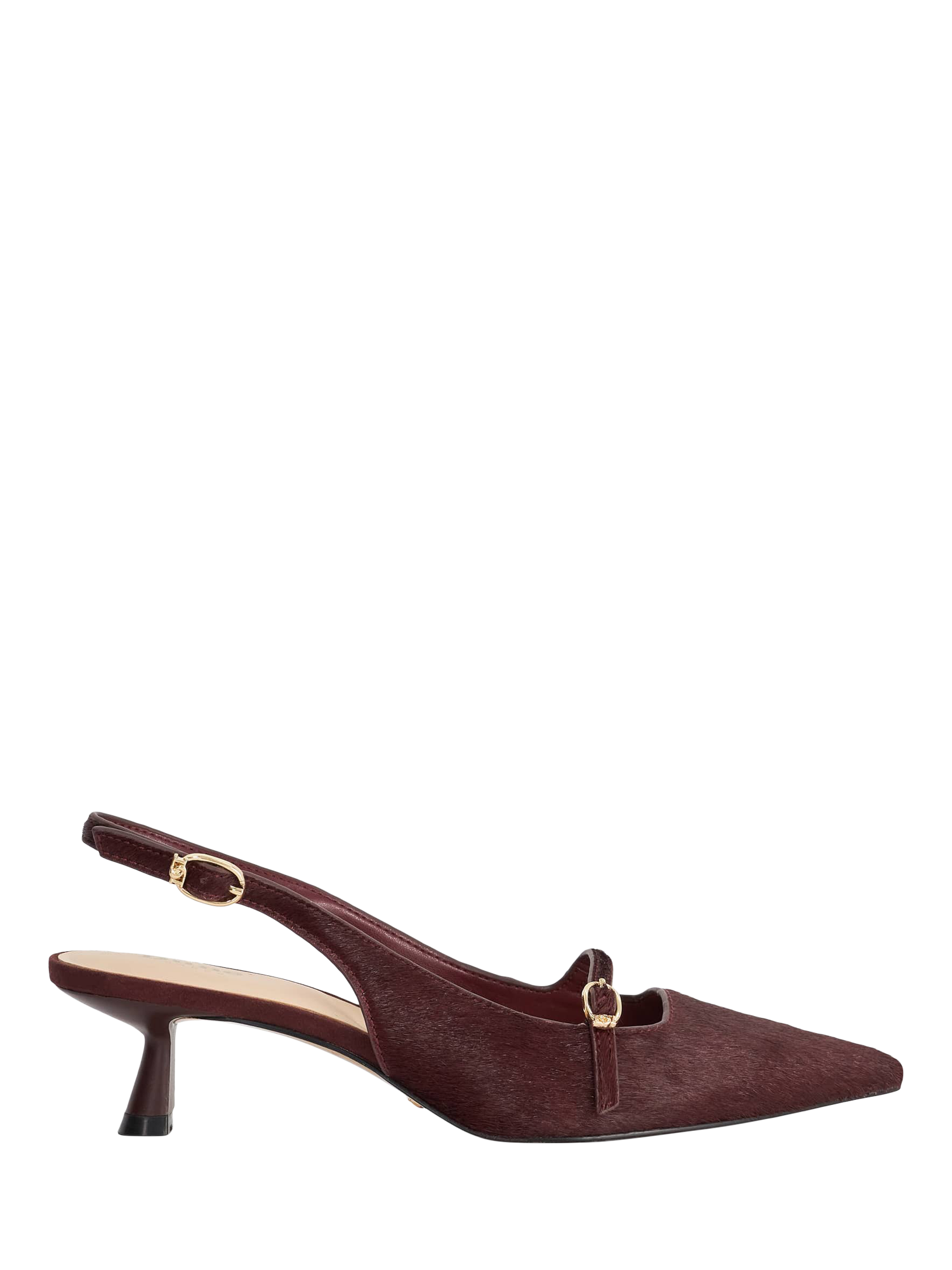 Dune London Deserving Pointed Toe Slingback Kitten Heel Leather