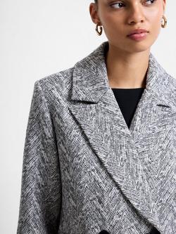 French Connection Lowen Herringbone Coat, Black/Multi - view 2, Black/Multi