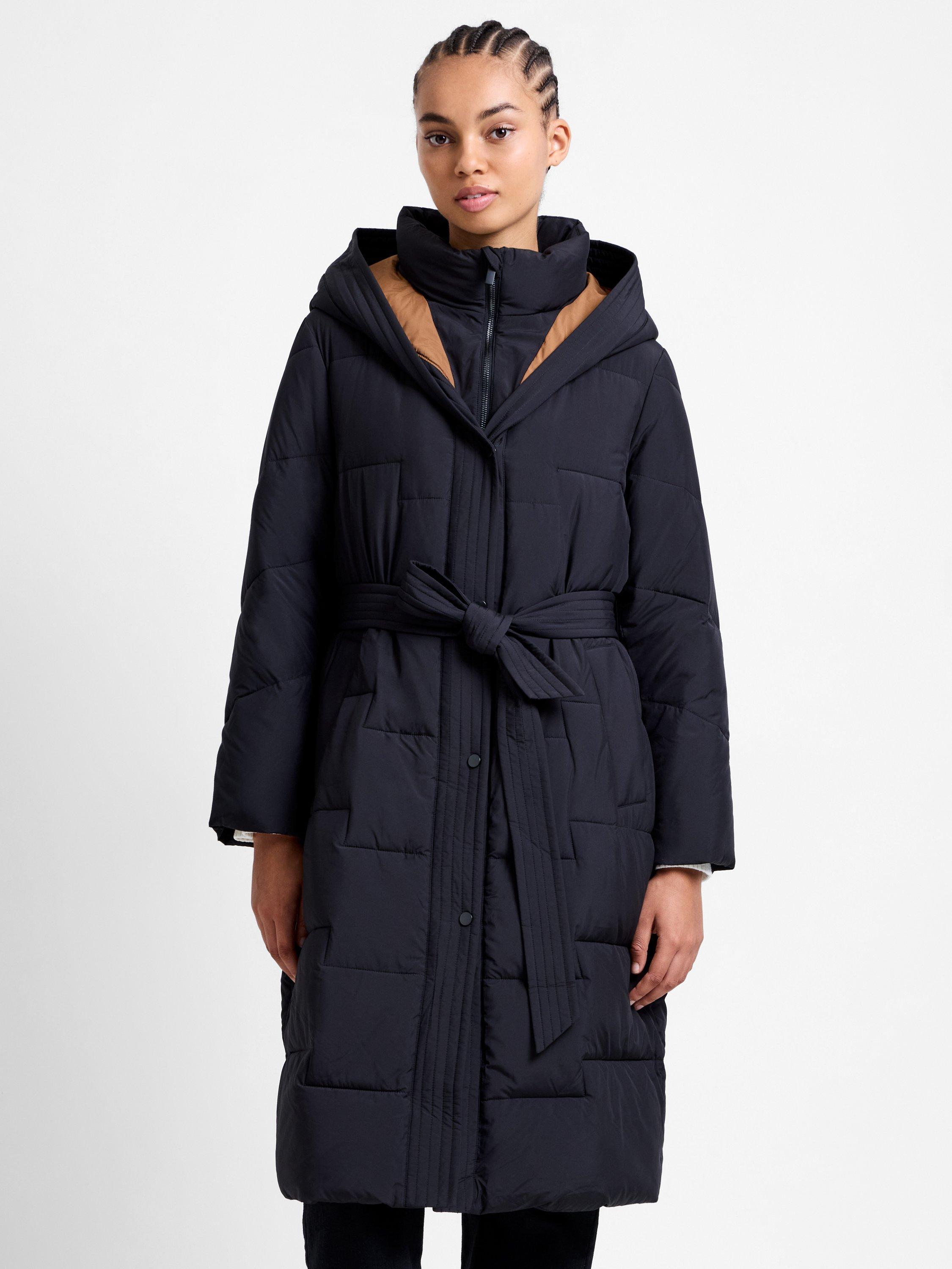 Product image 1 of 6, which shows French Connection Minnie Belted Padded Coat, Black, XS