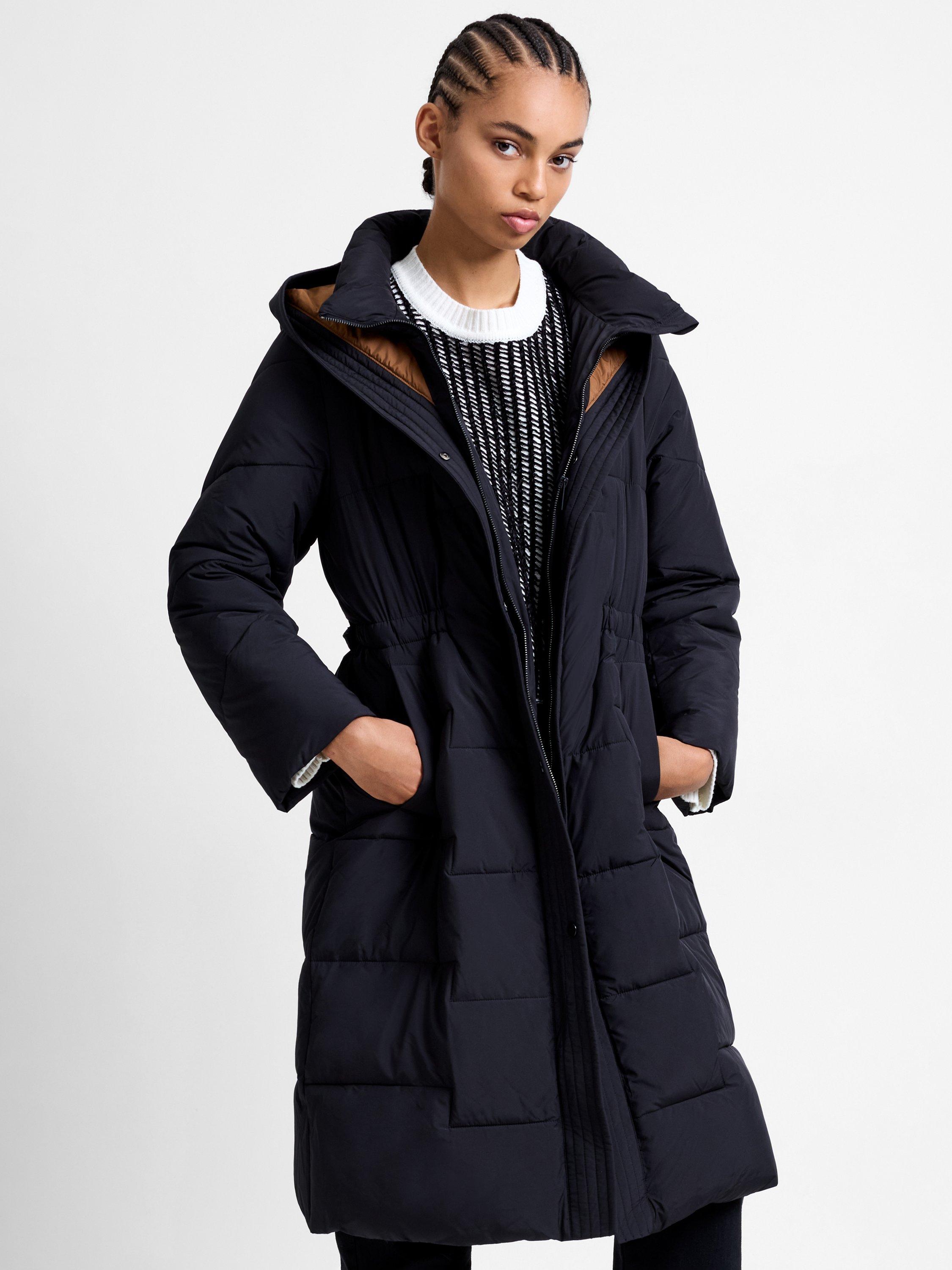 Product image 3 of 6, which shows French Connection Minnie Belted Padded Coat, Black, XS