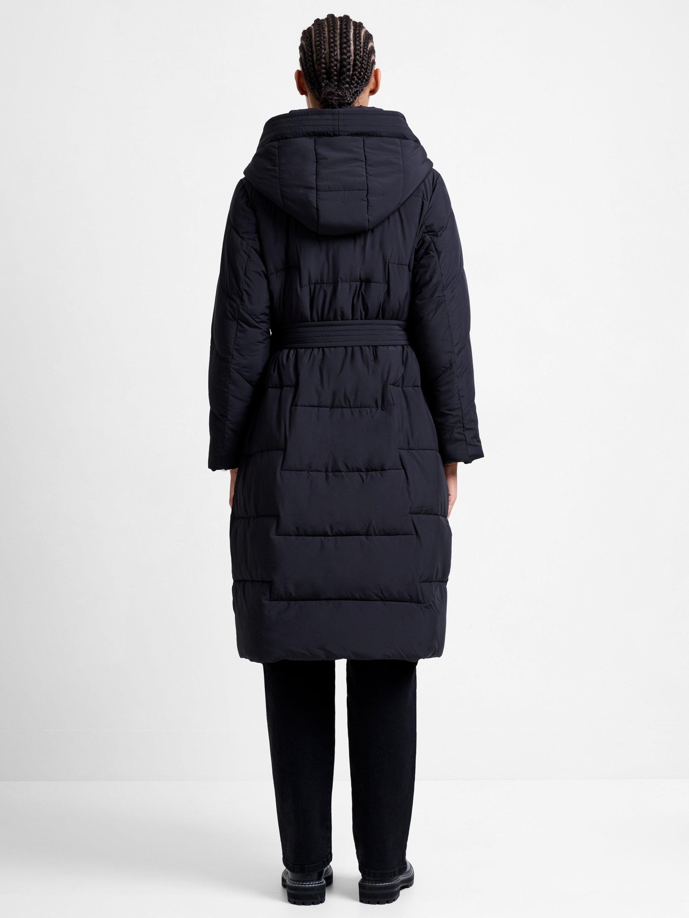 Product image 5 of 6, which shows French Connection Minnie Belted Padded Coat, Black, XS