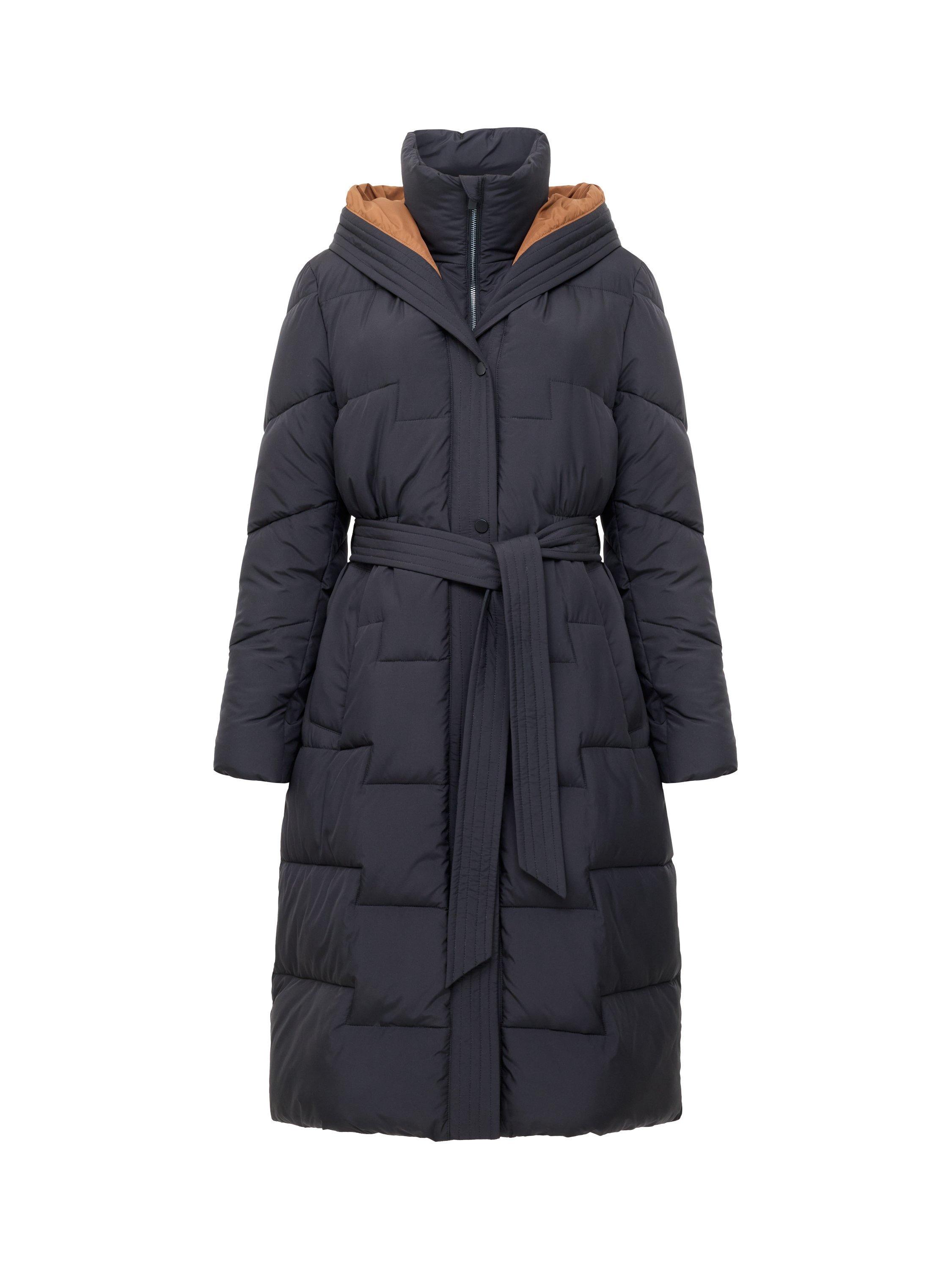 Product image 6 of 6, which shows French Connection Minnie Belted Padded Coat, Black, XS