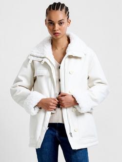 French Connection Solise Faux Fur Coat, White - view 2, White
