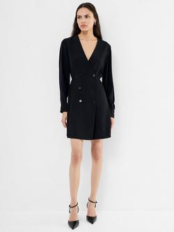 French Connection Levent Crepe Mini Dress, Black, Black