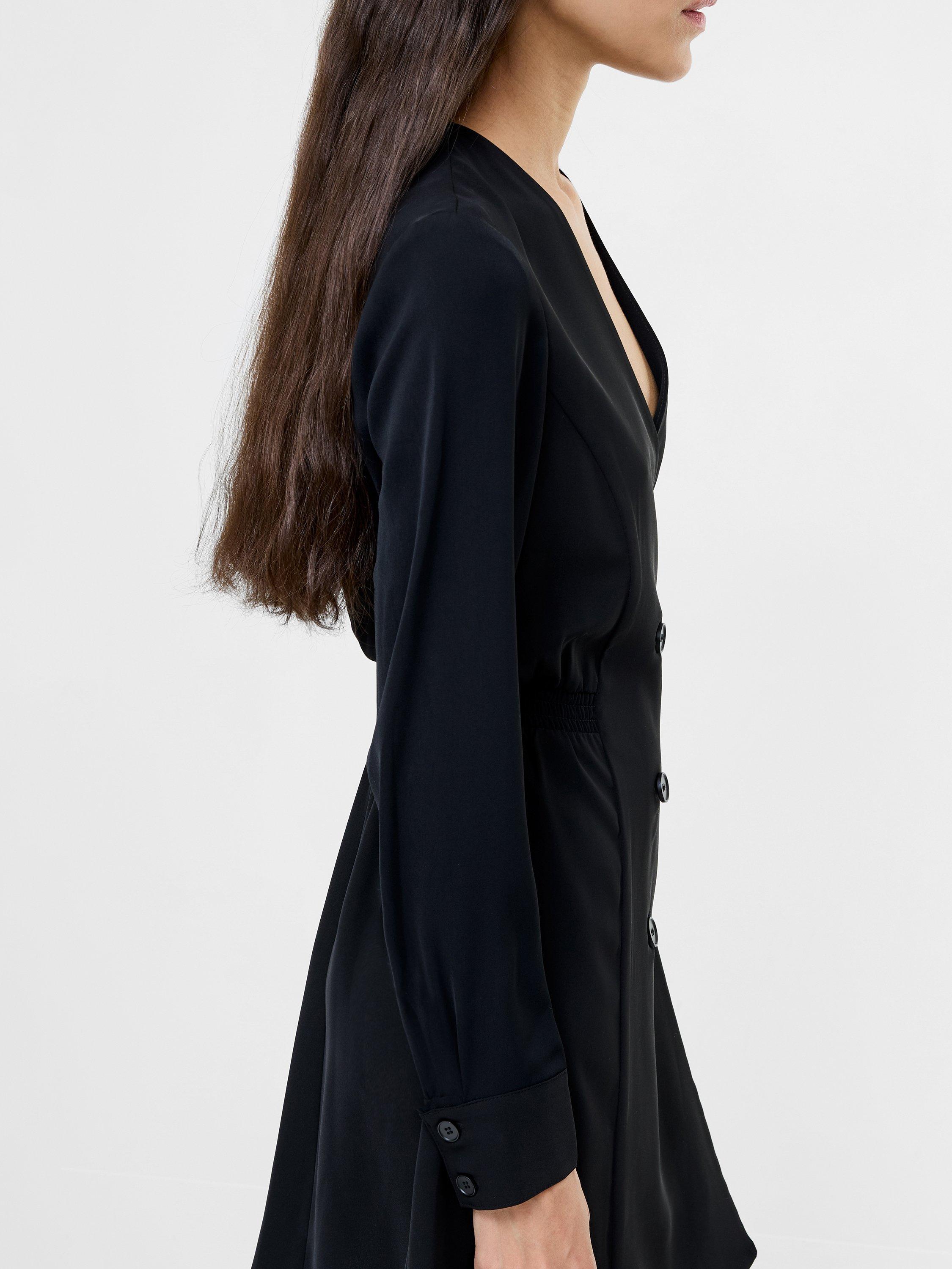 Product image 2 of 4, which shows French Connection Levent Crepe Mini Dress, Black, 10