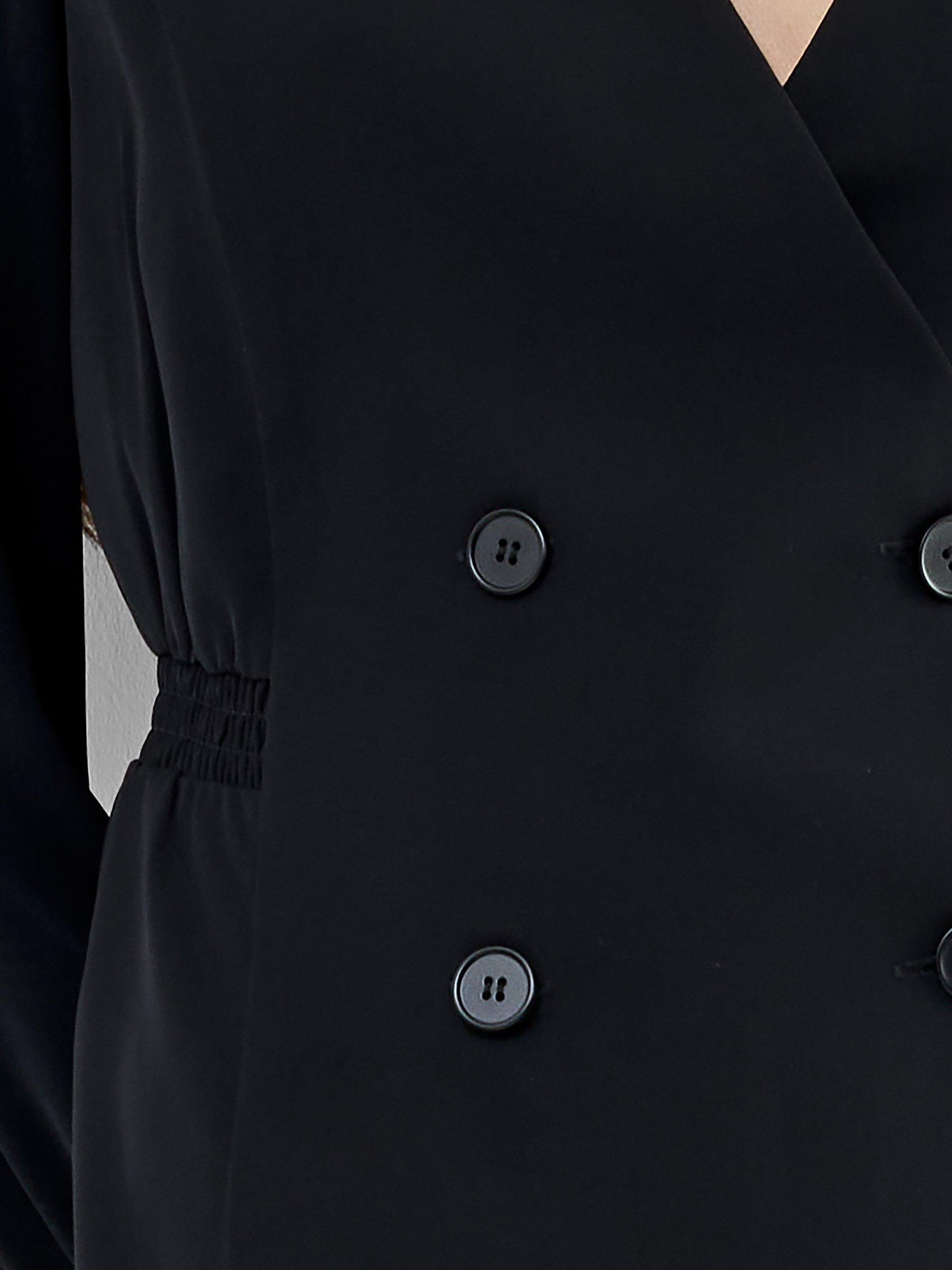 Product image 3 of 4, which shows French Connection Levent Crepe Mini Dress, Black, 10