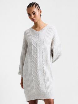 French Connection Martine Cable Knit Jumper Dress, Natural, Natural