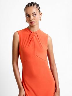 French Connection Samira Twist Midi Dress, Flame Orange - view 2, Flame Orange