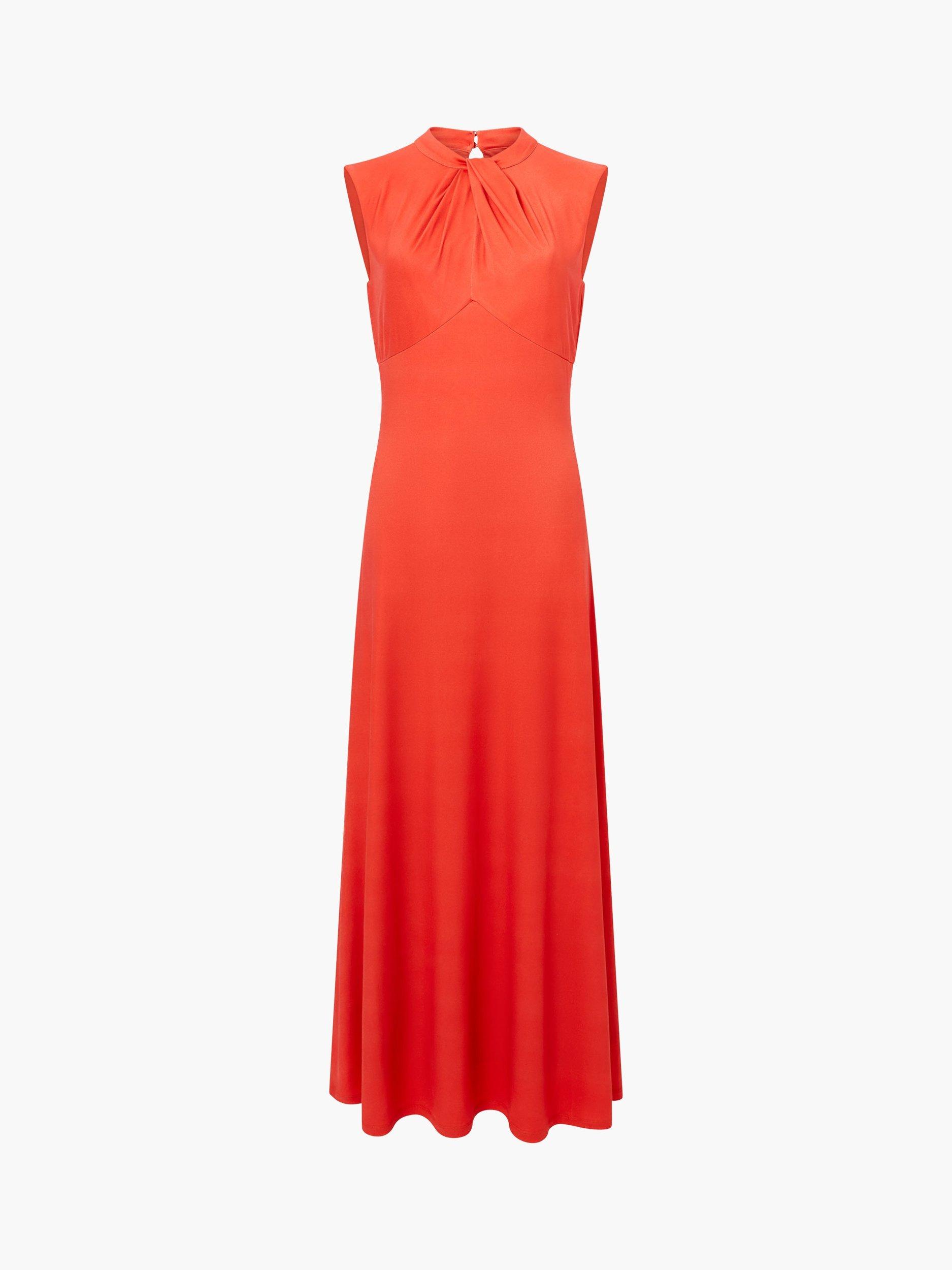 Product image 5 of 5, which shows French Connection Samira Twist Midi Dress, Flame Orange, XS