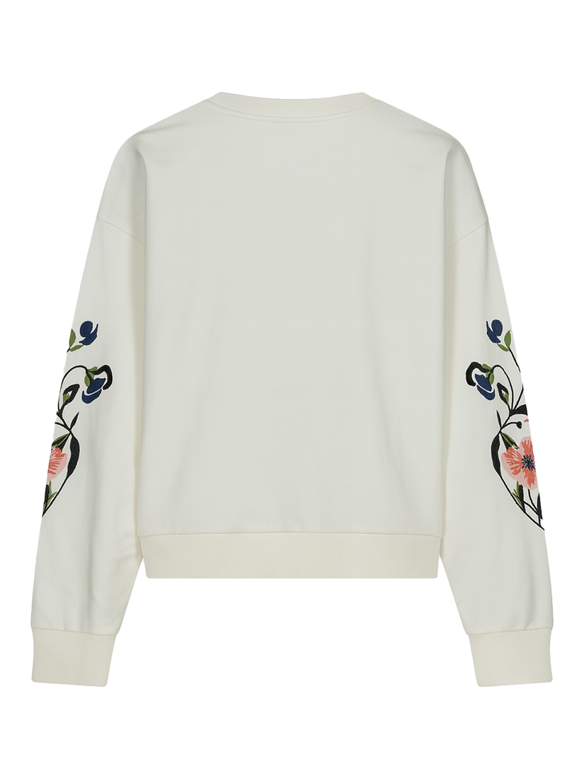 Product image 2 of 2, which shows A-VIEW True Flower Cotton Floral Sweatshirt, White, 16