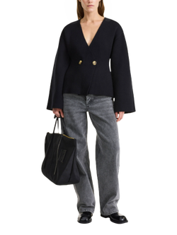 By Malene Birger Tinley Wool Blend V-Neck Cardigan, Black