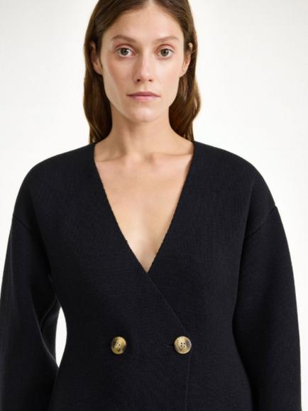 By Malene Birger Tinley Wool Blend V-Neck Cardigan - view 2, Black