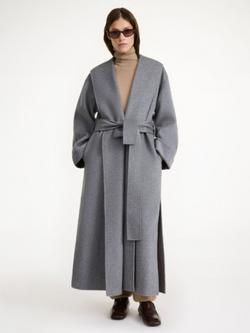 By Malene Birger Trullem Wool Blend Longline Coat, Grey