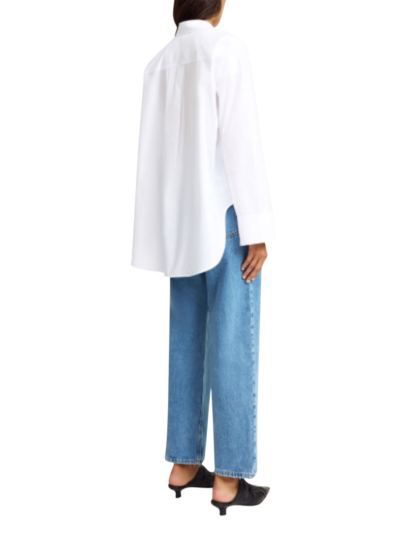 Product image 2 of 3, which shows By Malene Birger Derris Oversized Cotton Shirt, White, 34