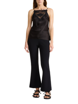 By Malene Birger Vilanna Flared Crop Trousers, Black, Black