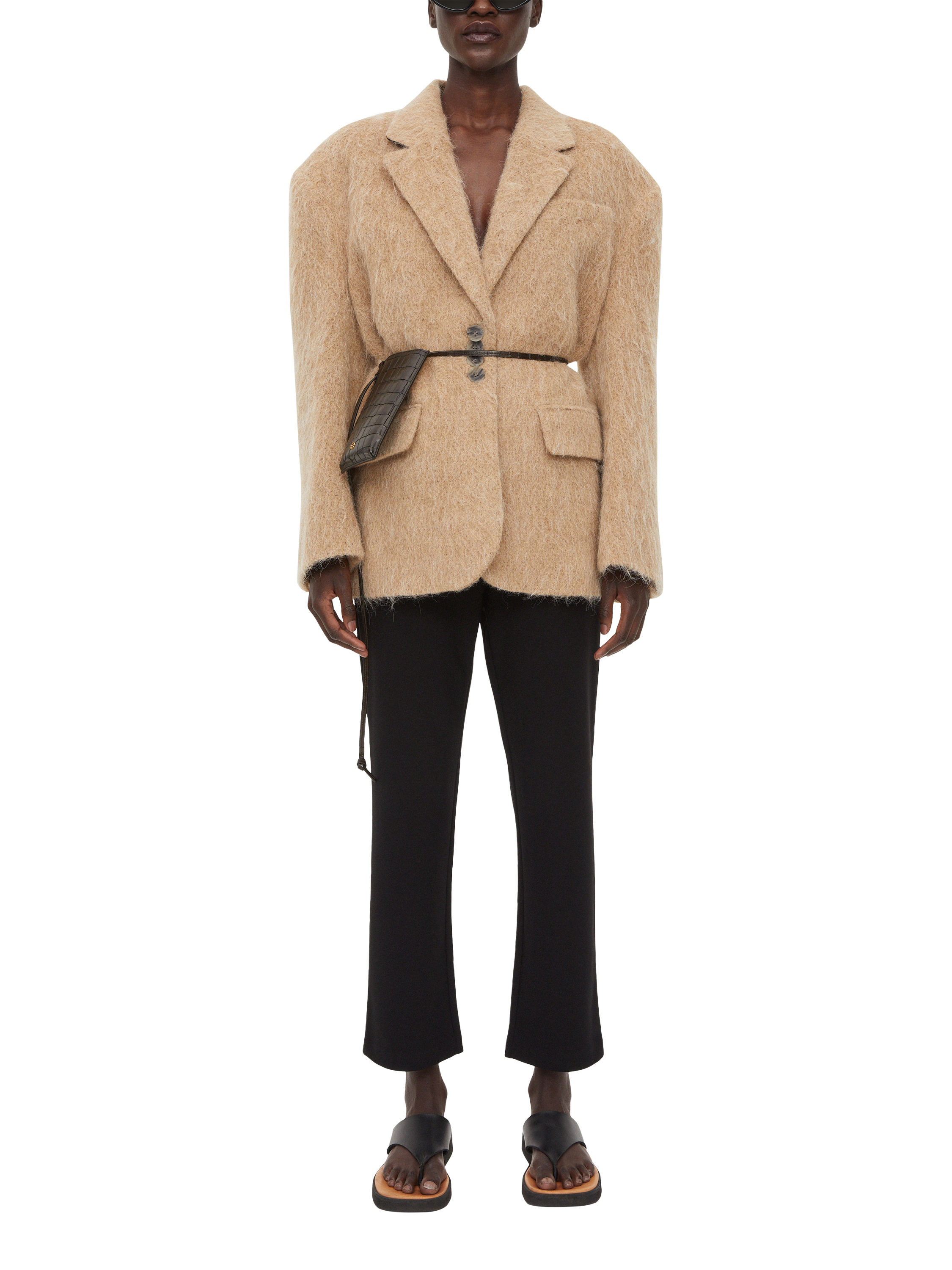 Product image 1 of 3, which shows By Malene Birger Vilea Crop Trousers, Black, XS