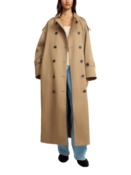 By Malene Birger Alaya Cotton Blend Trench Coat, Light Brown, Light Brown