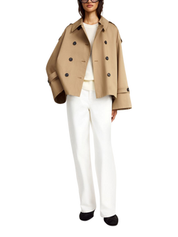 By Malene Birger Alis Cotton Blend Crop Trench Coat, Light Brown, Light Brown