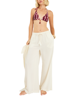 Accessorize Lurex Stripe Trousers, Ivory, Ivory