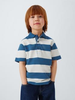John Lewis Kids' Plain/Stripe Pique Polo Shirts, Pack of 2, Multi - view 2, Multi
