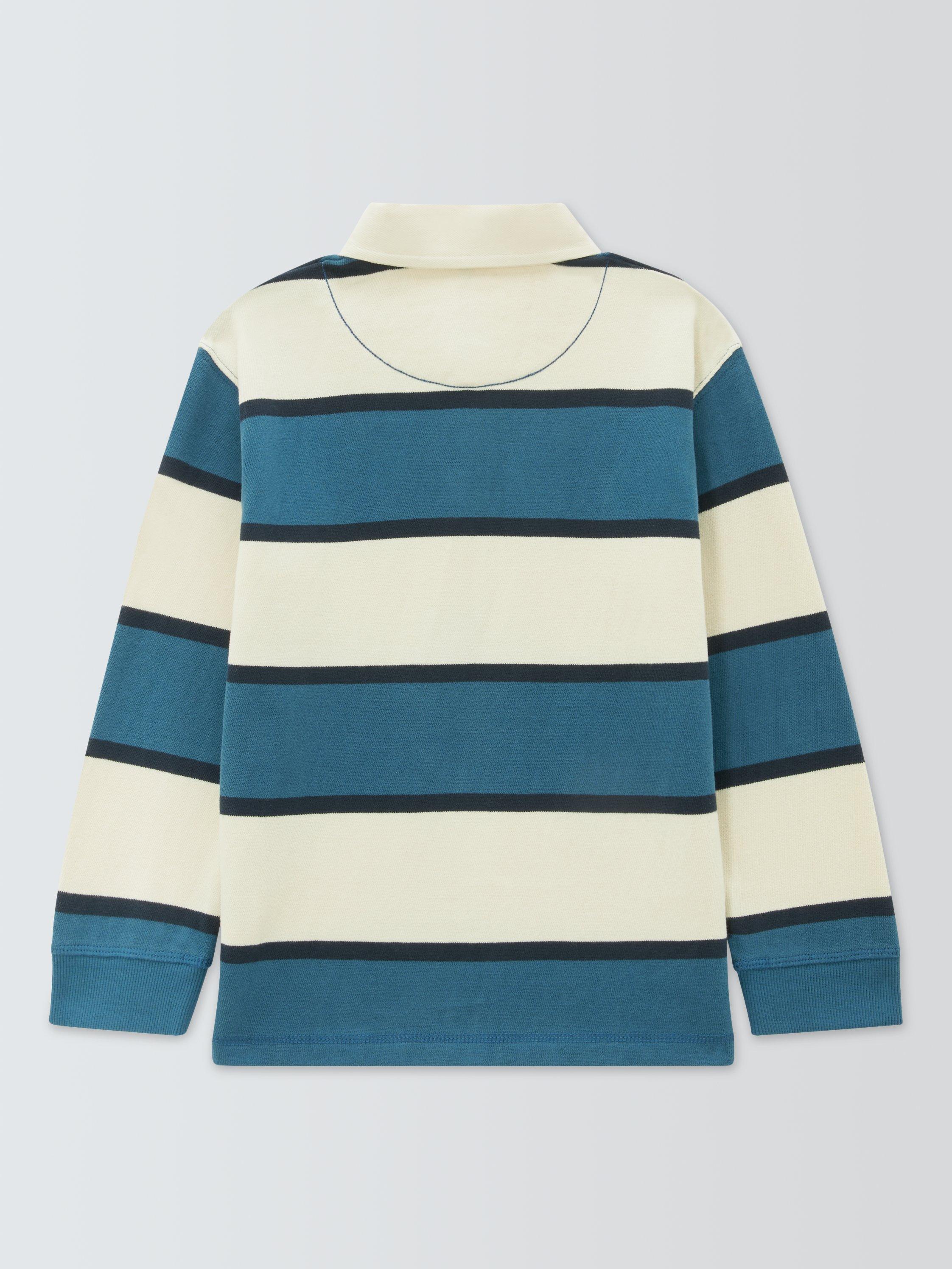 Product image 7 of 7, which shows John Lewis Kids' Stripe Rugby Shirt, Blue, 3 years