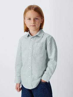 John Lewis Kids' Oxford Stripe Shirt, Blue, Blue