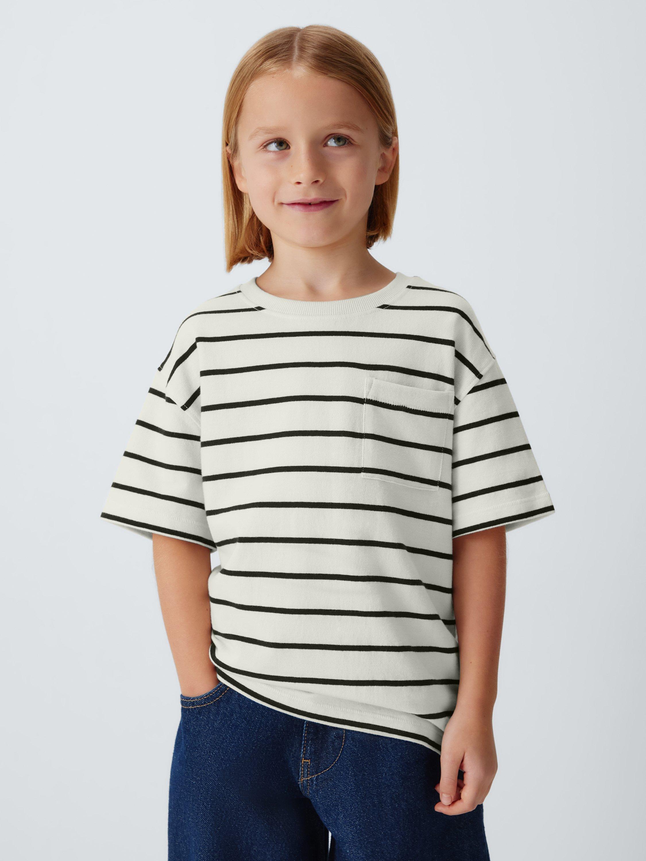 Product image 1 of 7, which shows John Lewis Kids' Breton Stripe T-Shirt, Multi, 3 years