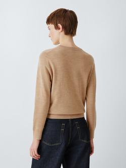 John Lewis Merino Wool Crew Neck Jumper - view 2, Camel