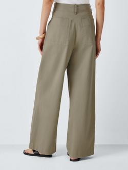 John Lewis Cotton Blend Trousers, Herringbone - view 2, Herringbone