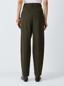 John Lewis Tapered Leg Twill Trousers - view 2, Khaki