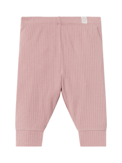 MORI Kids' Cotton Blend Ribbed Leggings, Rose, Rose