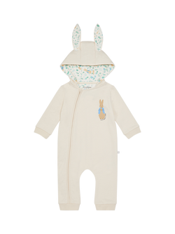 MORI Baby Cotton Peter Rabbit Jumpsuit, Ecru, Ecru