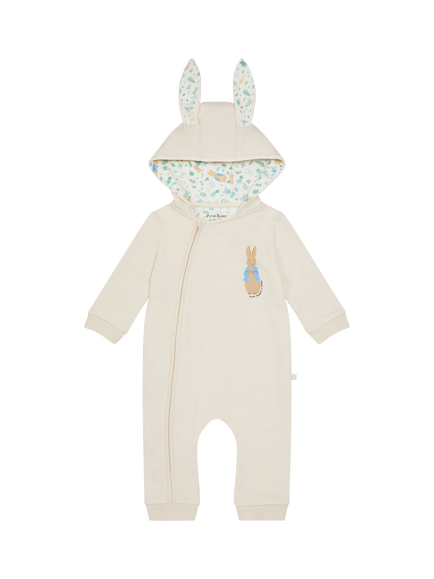 MORI Baby Cotton Peter Rabbit Jumpsuit, Ecru, Ecru