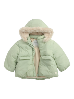 MORI Kids' Hooded Padded Coat, Sage, Sage