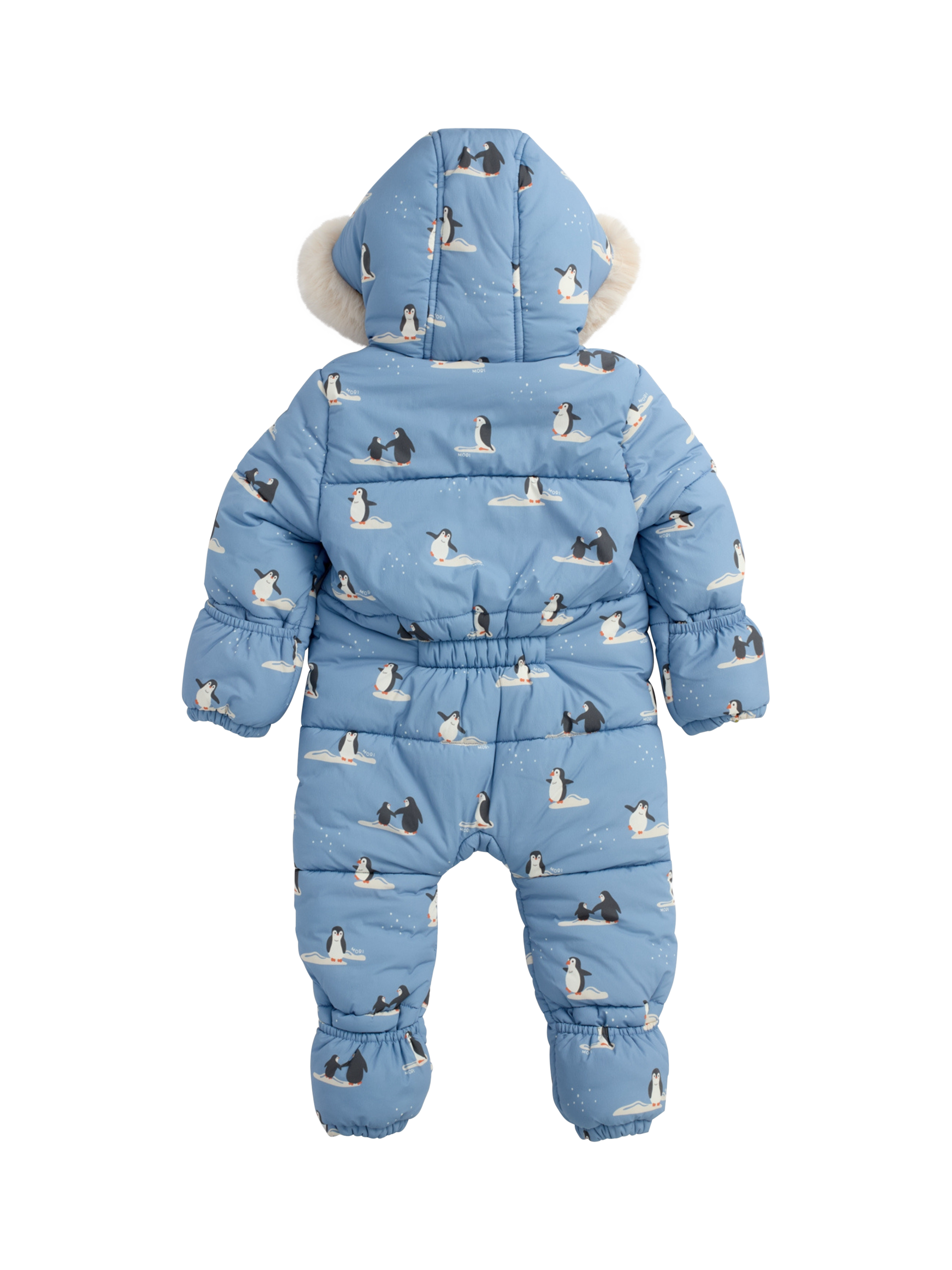 Product image 7 of 7, which shows MORI Baby Penguin Snowsuit, Rainwash Blue, 18-24 months