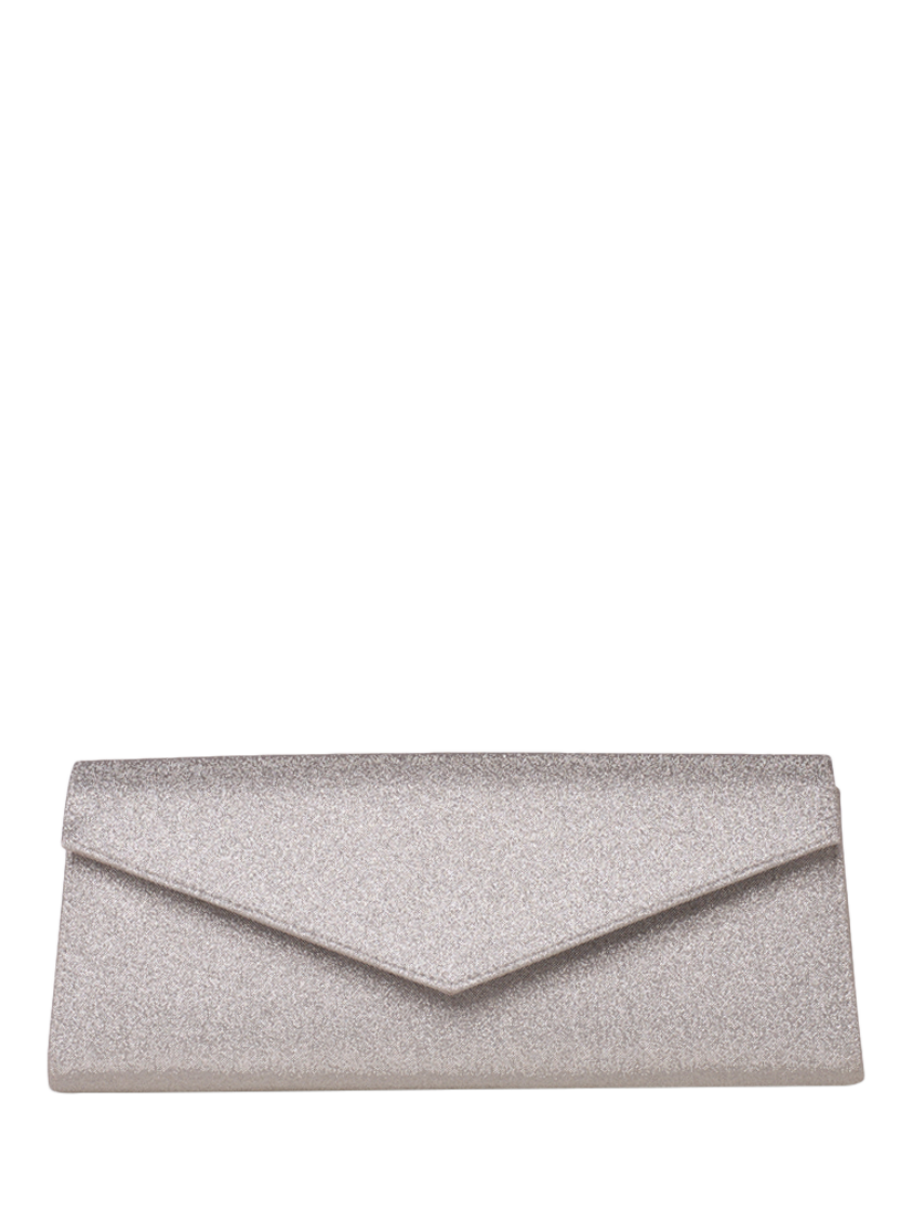 Product image 1 of 5, which shows Paradox London Daryna Glitter Envelope Clutch Bag, Champagne